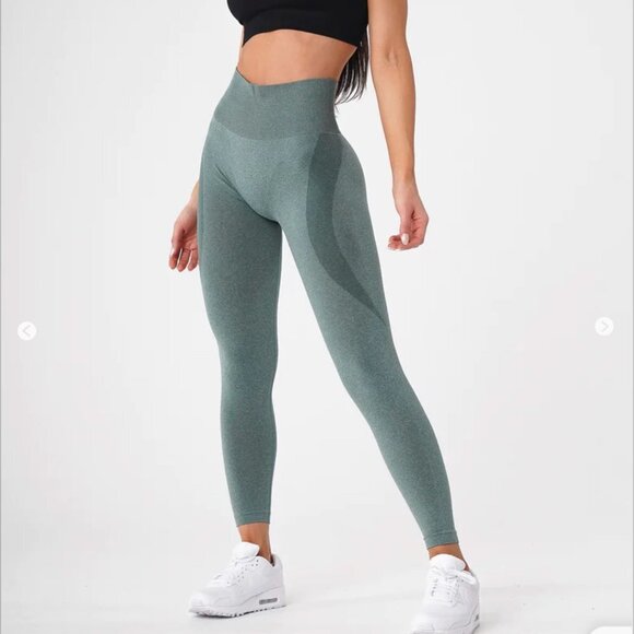 NVGTN Pants - NVGTN Contour Seamless High Waisted Leggings Forest Green Size XS